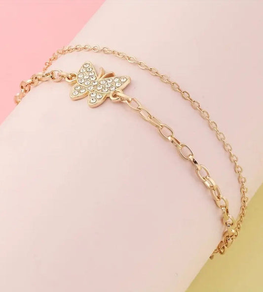Elegant Butterfly Bracelet for Women – Rhinestone Vintage Style
