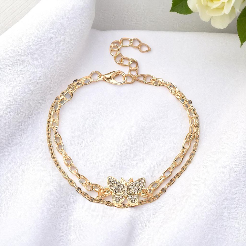 Elegant Butterfly Bracelet for Women – Rhinestone Vintage Style
