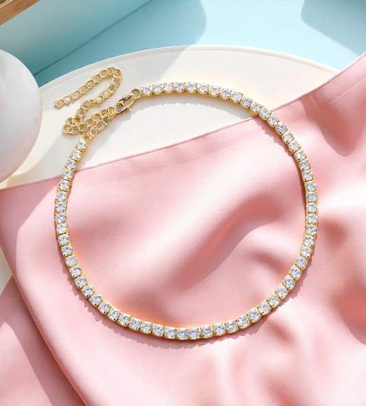 Layered Tennis Bracelet with Cubic Zirconia Stones – Elegant & Minimalist