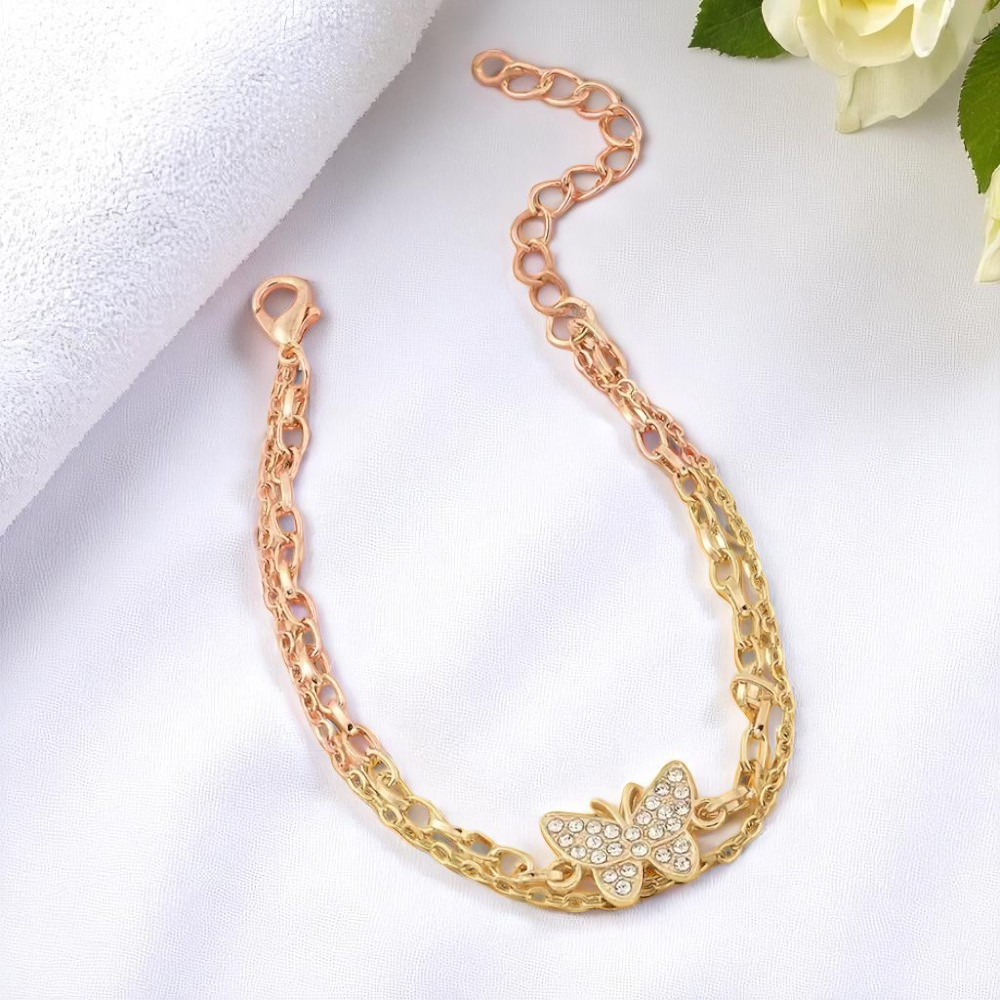 Elegant Butterfly Bracelet for Women – Rhinestone Vintage Style