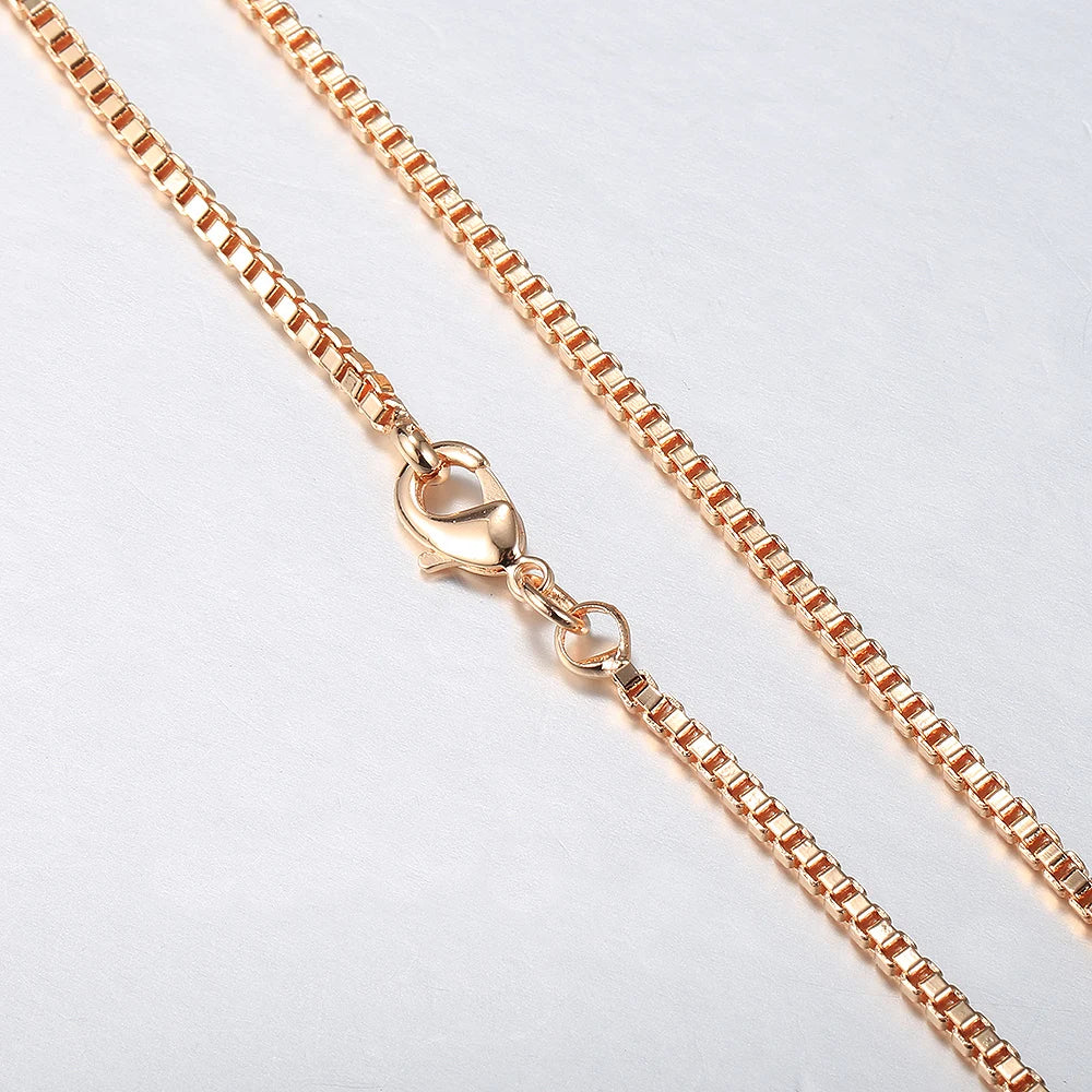 Box Link Chain Bracelet – Vintage Elegant Alloy Jewelry