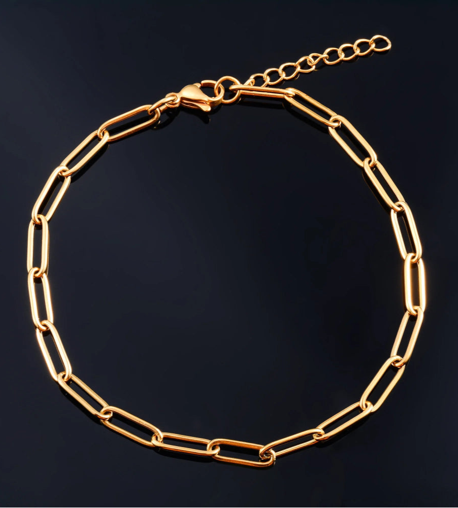 Minimalist Gold Paperclip Link Bracelet Set – Elegant & Durable