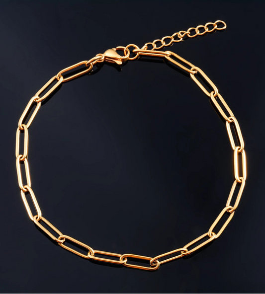 Minimalist Gold Paperclip Link Bracelet Set – Elegant & Durable