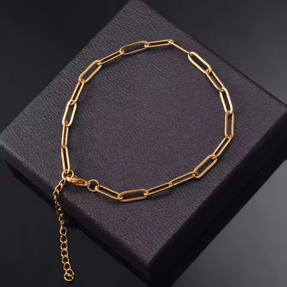 Minimalist Gold Paperclip Link Bracelet Set – Elegant & Durable