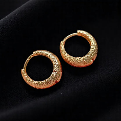 Elegant Vintage Frosted Copper Hoop Earrings for Women