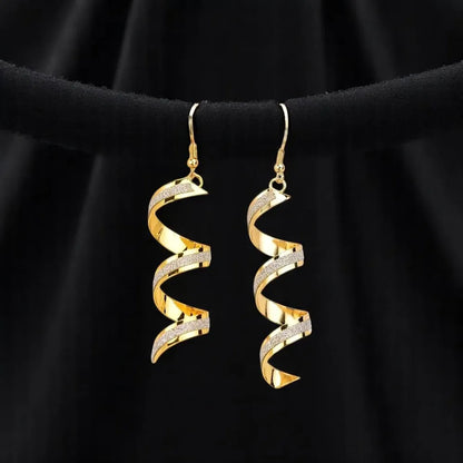Chic Frosted Spiral Wave Dangle Earrings for Women