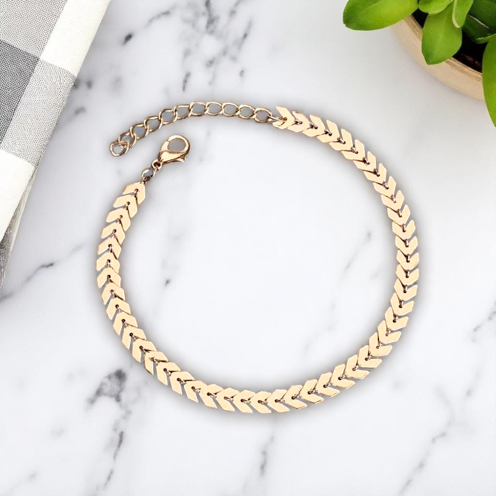 Fishbone Chain Bracelet – Boho Gold Bracelet for Women