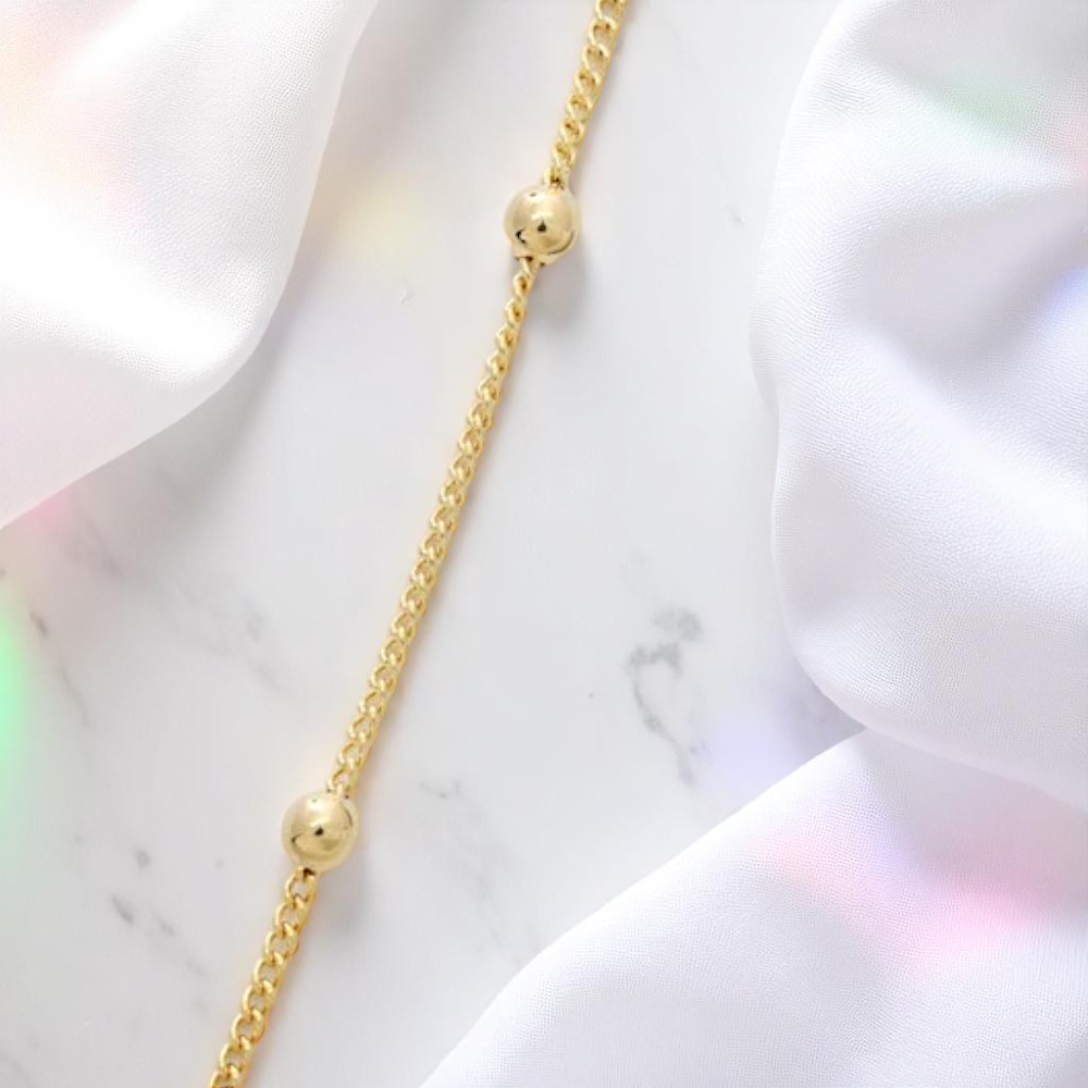 Gold Ball Cable Chain Bracelet – Elegant Stainless Steel Jewelry