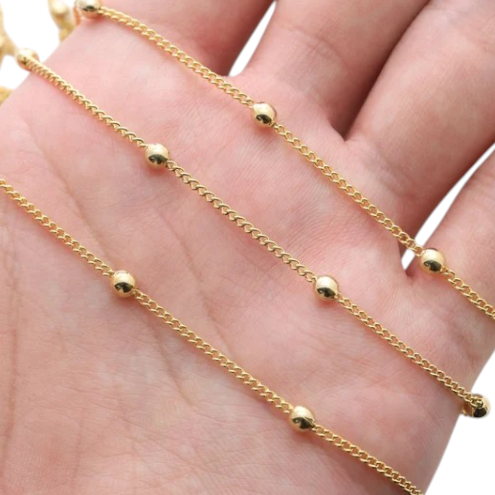 Gold Ball Cable Chain Bracelet – Elegant Stainless Steel Jewelry