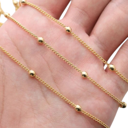 Gold Ball Cable Chain Bracelet – Elegant Stainless Steel Jewelry